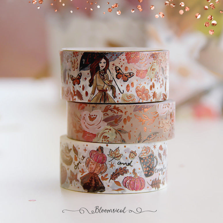 Hello Fall v2 Washi Tape Collection Copper Foil