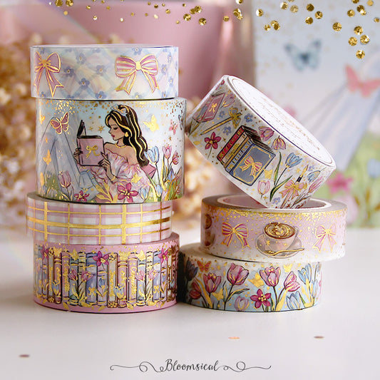 Jardin Coquette Washi Tape Collection Confetti Gold Holo Foil