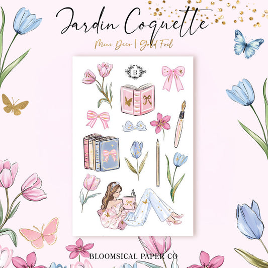 Jardin Coquette Mini Deco Sticker Sheet Gold Foil