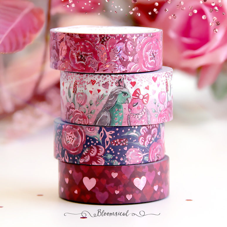 Love Bird v2 Washi Tape Collection | Rose Confetti Holo Foil