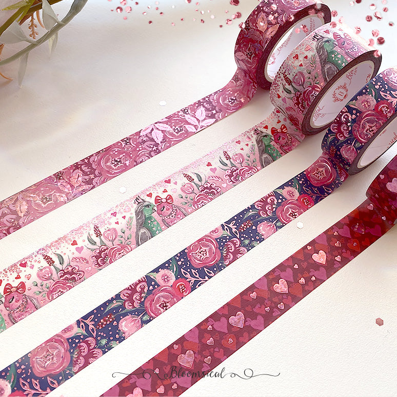 Love Bird v2 Washi Tape Collection | Rose Confetti Holo Foil