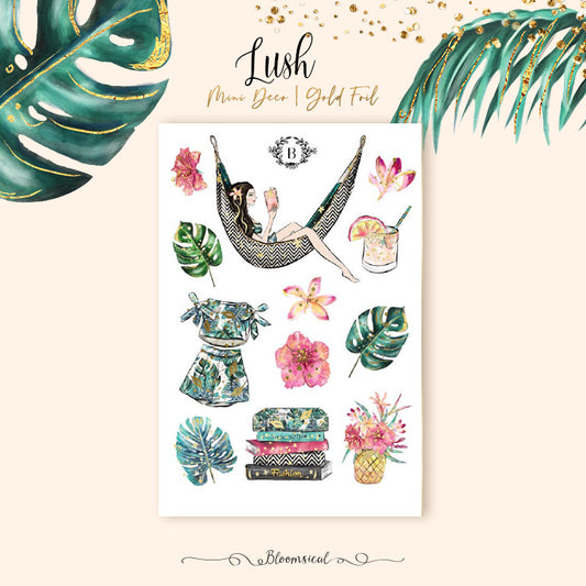 Lush Mini Deco Sticker Sheet Gold Foil