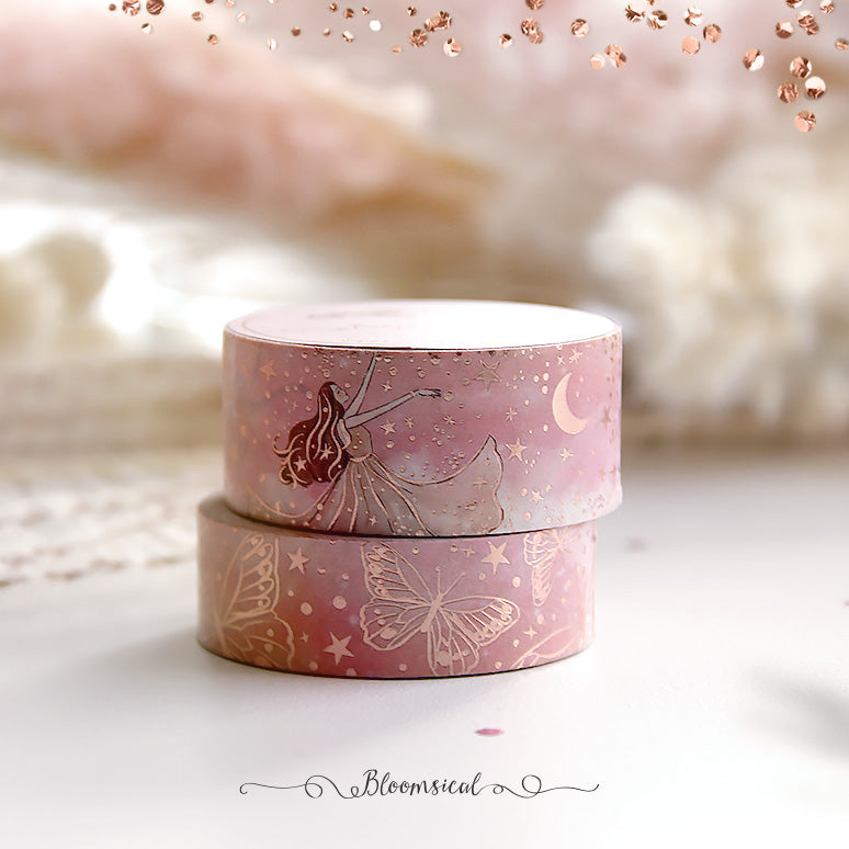 Moonlight Dance Washi Tape Duo Rose Gold Foil