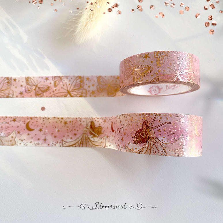 Moonlight Dance Washi Tape Duo Rose Gold Foil