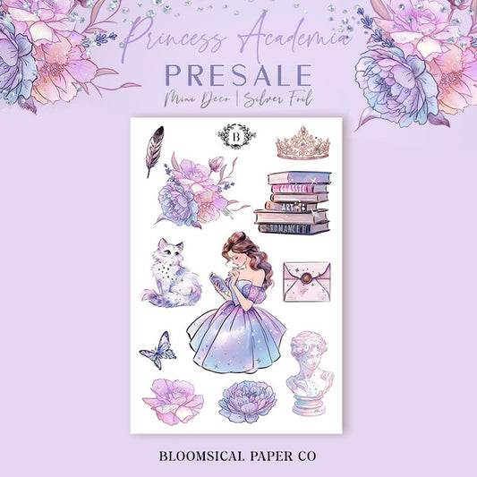 Princess Academia Mini Deco Sticker Sheet Silver Foil | PRESALE