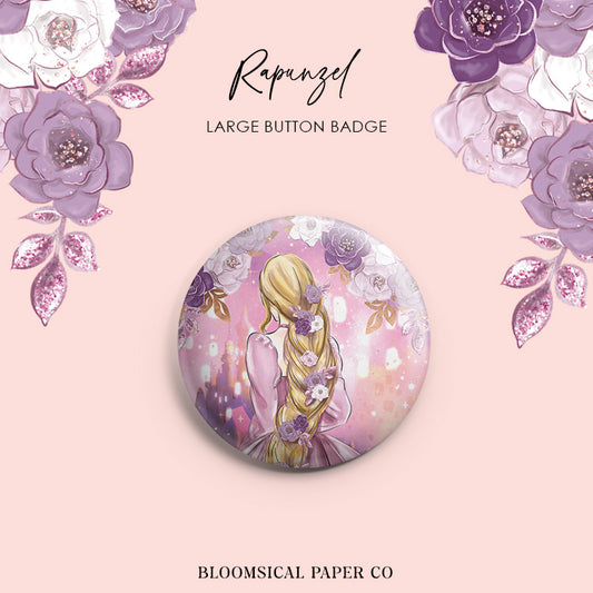 Rapunzel Custom Button Badge - Large 58mm