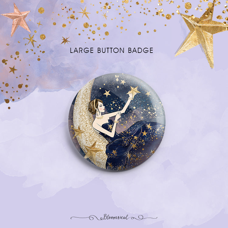 Reach For The Stars Custom Button Badge - Large 58mm
