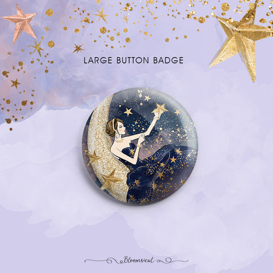 Reach For The Stars Custom Button Badge - Large 58mm