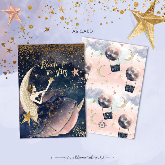Reach For The Stars Journaling Card