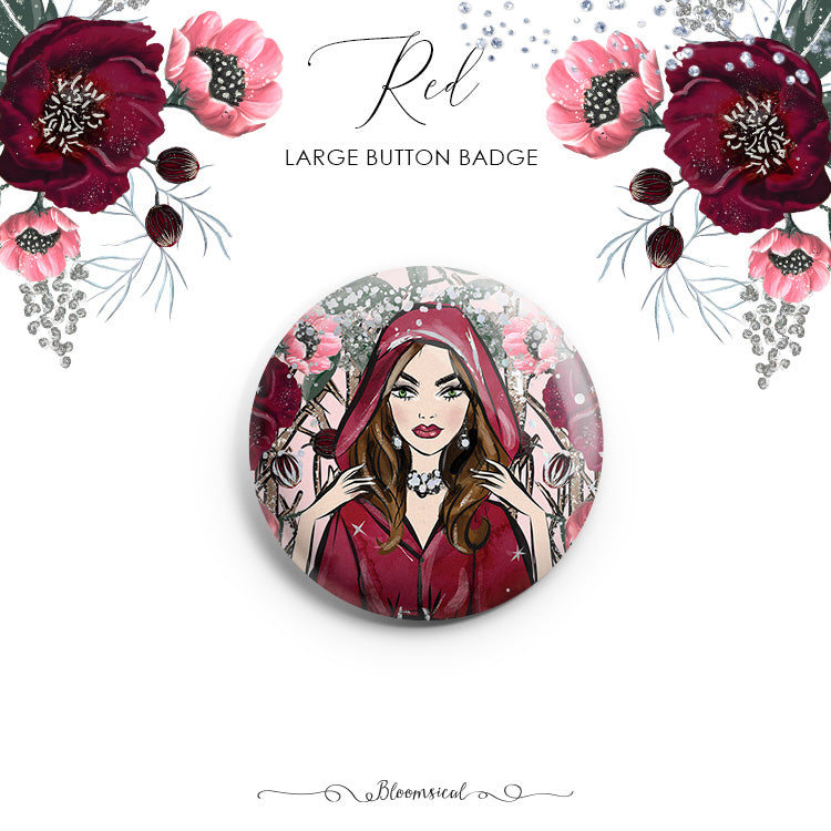 Red Custom Button Badge - Large 58mm