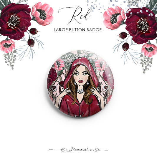 Red Custom Button Badge - Large 58mm