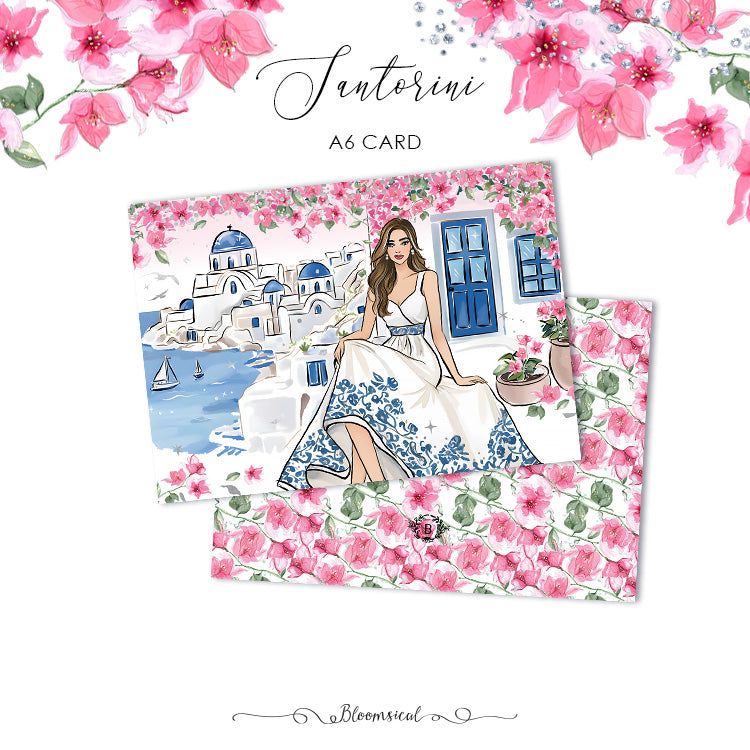Santorini - A6 Journaling Card