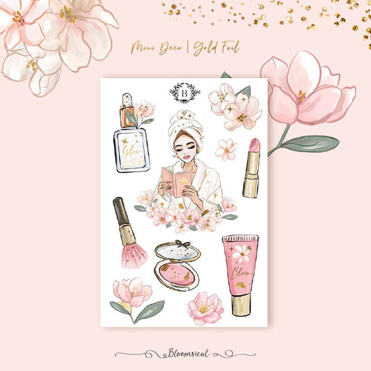 Self Care Rituals Mini Deco Sticker Sheet Gold Foil