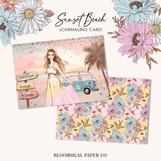 Sunset Beach Journaling Card - not foiled