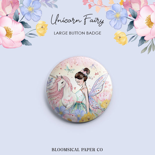 Unicorn Fairy Custom Button Badge - Large 58mm