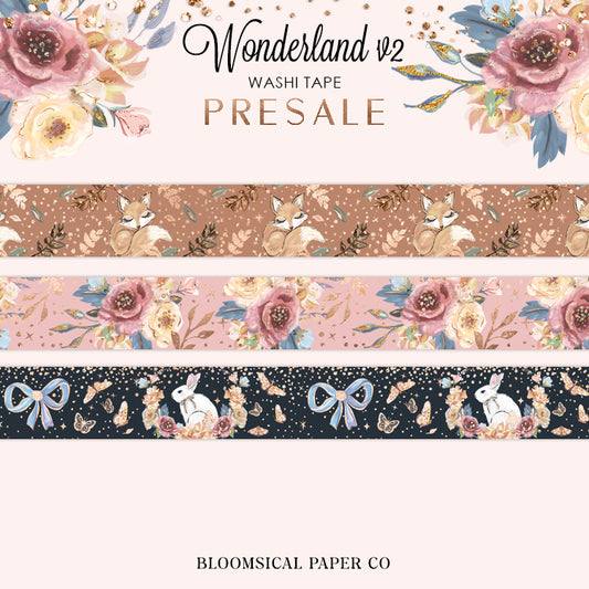 Wonderland v2 - Washi Tape Collection Bronze Foil | PRESALE