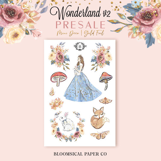 Wonderland Mini Deco Sticker Sheet Gold Foil | PRESALE