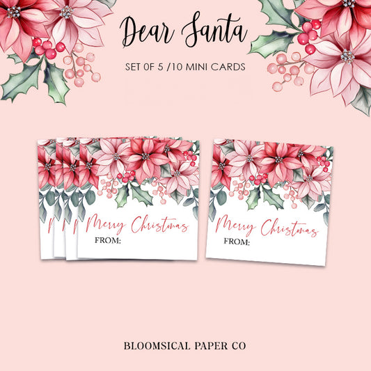 Mini Christmas Cards for gifting - pack of 5 or 10