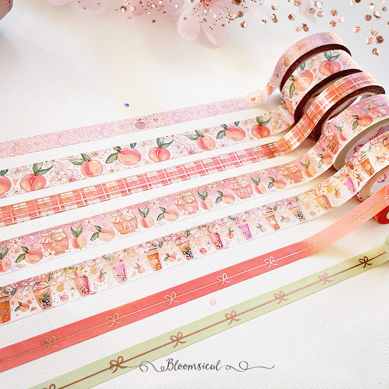Peach Kissed Washi Tape Collection Rose Gold Foil