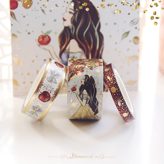 Apple Washi Tape Collection Gold Foil