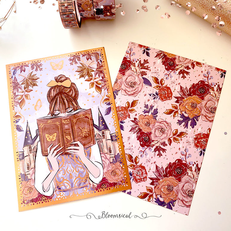Autumn Fairytale Journaling Card | Rose Gold Foil (Matte)