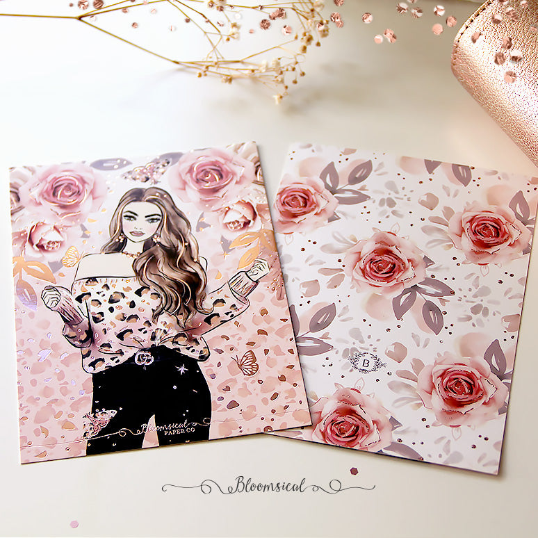 Blush & Spice Journaling Card Rose Gold Foil
