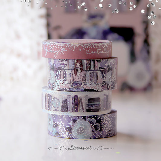 Booklover Washi Tape Collection Silver Holo Foil