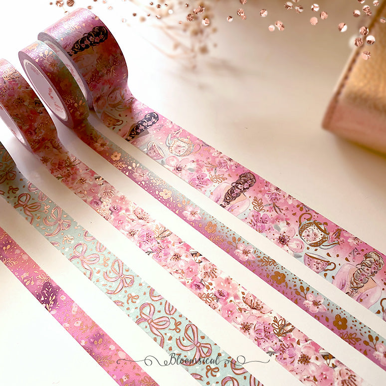 Cherry Blossom V2 Washi Tape Collection Rose Gold Foil – Bloomsical Paper Co