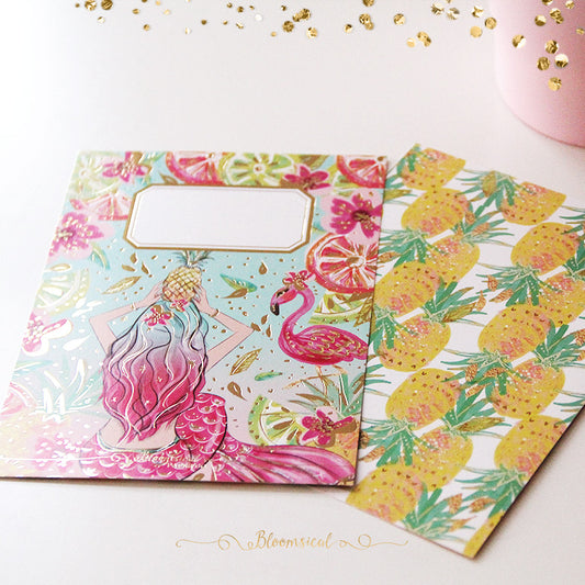 Hello Summer Journaling Card with Gold Foil Accents