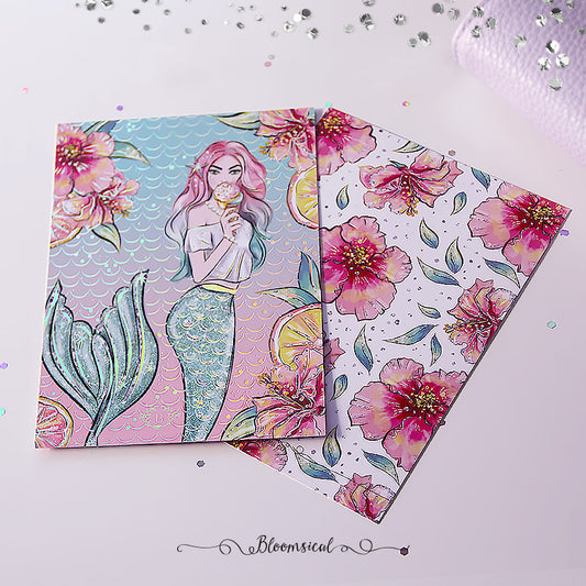 Mermaid Kisses Journaling Card Silver Holographic Foil