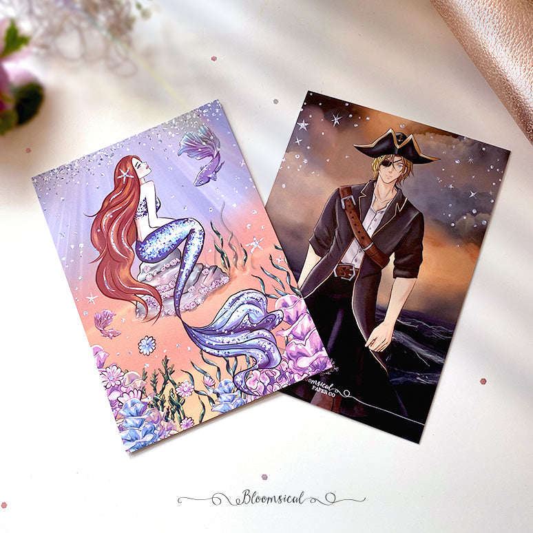 Mermaid & Pirate Journaling Card