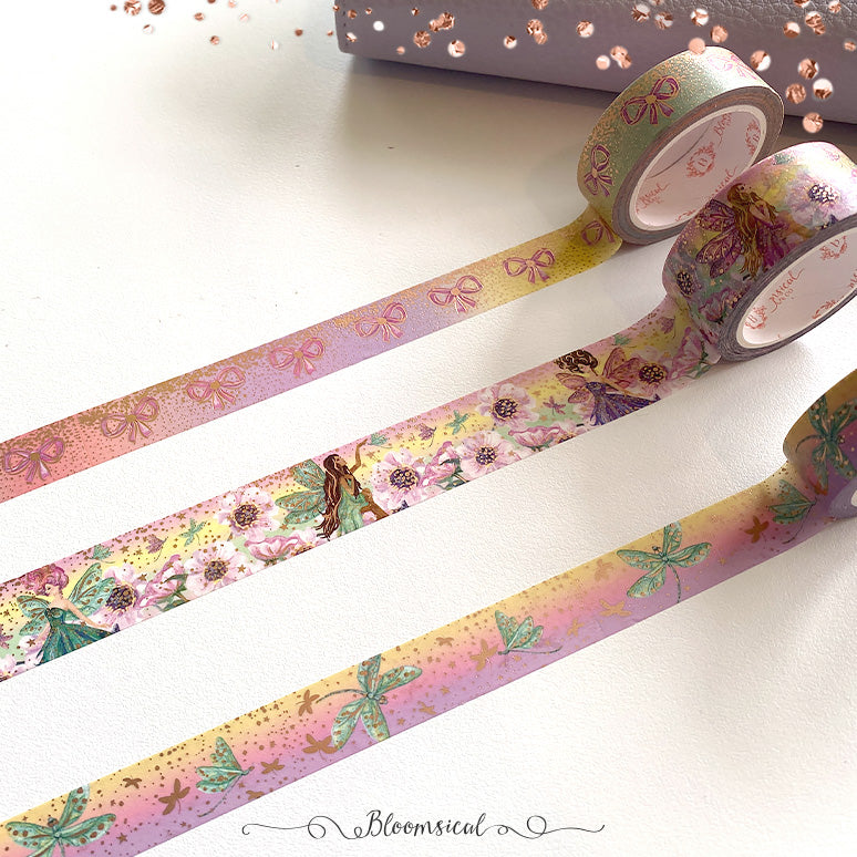 Rainbow Fairies Washi Tape Collection Rose Gold Foil