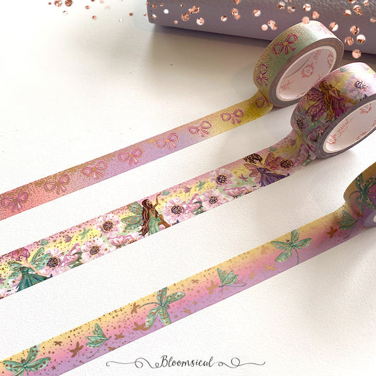 Rainbow Fairies Washi Tape Collection Rose Gold Foil