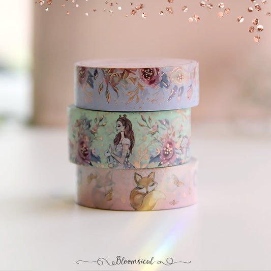 Wonderland Washi Tape Collection Rose Gold Foil